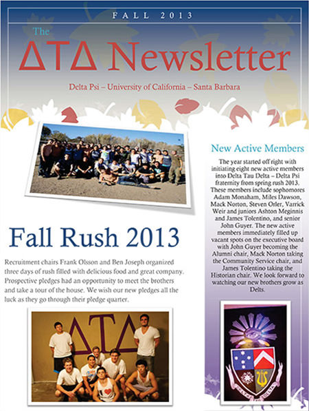 Delta Psi Newsletter - Fall 2013